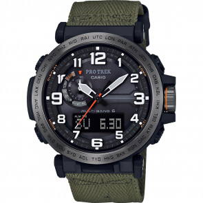 Bracelet de montre Casio 10568024 / PRW-6600YB-3 Cuir/Textile Vert 24mm