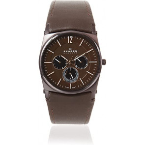 Bracelet de montre Skagen 759LDRD Cuir Brun foncé