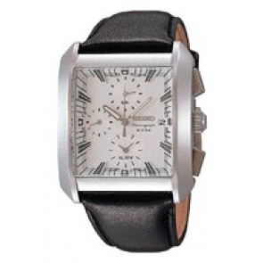 Bracelet de montre Seiko 7T62-0GL0 / SNA771P2 / 4KW8JZ Cuir souple Noir 26mm