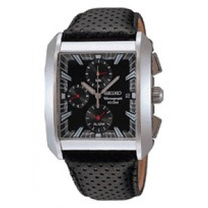 Bracelet de montre Seiko 7T62-0GL0 / SNA773P2 / 4KW9JZ Cuir Noir 26mm