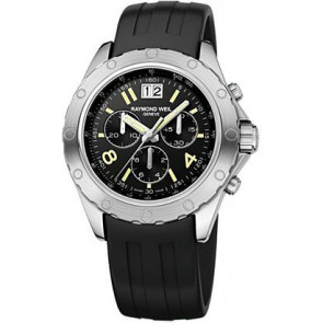 Bracelet de montre Raymond Weil 8500-SR1-05207 Caoutchouc Noir 22mm
