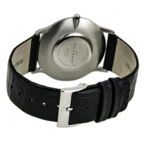 Skagen bracelet de montre 858XLSLC Cuir Noir