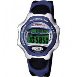 Casio bracelet de montre 10035480 Cuir Bleu foncé 14mm 