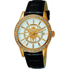 Bracelet de montre Esprit ES101802005 Cuir croco Noir 18mm