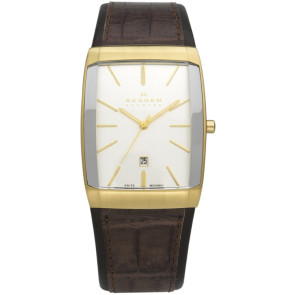 Bracelet de montre Skagen 984LGLD Cuir Brun 28mm