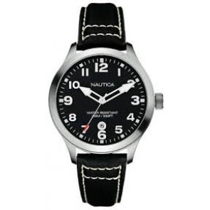 Bracelet de montre Nautica A09558G / N17616G / BRC-A09558G Cuir Noir 20mm