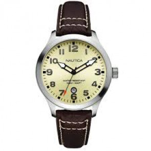 Bracelet de montre Nautica A09559G Cuir Brun 20mm