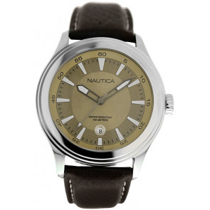 Bracelet de montre Nautica A11052G Cuir Brun foncé 24mm