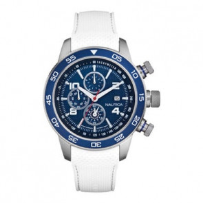 Nautica bracelet de montre A20104G Caoutchouc Blanc + coutures blanches