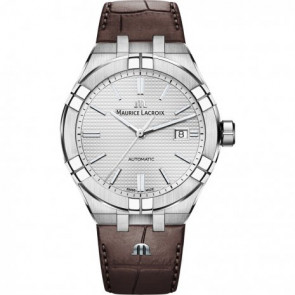 Bracelet de montre Maurice Lacroix Aikon AI6008-SS001-130-1 Cuir Brun 25mm