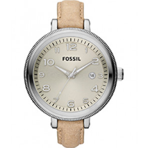 Bracelet de montre Fossil AM4391 Cuir Beige 12mm