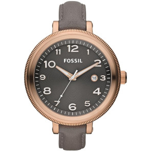 Fossil bracelet de montre AM4393  Cuir Gris + coutures grises
