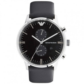 Bracelet de montre Armani AR0397 Cuir Noir 22mm