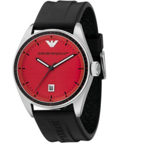 Bracelet de montre Armani AR0599 Caoutchouc Noir