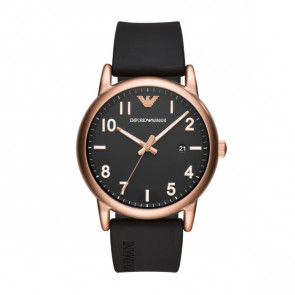 Bracelet de montre Armani AR11097 Silicone Noir 22mm