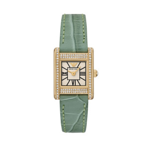 Bracelet de montre Armani AR11661 Cuir Vert 14mm