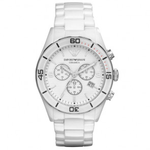 Bracelet de montre Armani AR1424 Céramique Blanc
