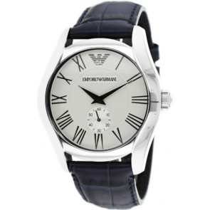 Bracelet de montre Armani AR1666 Cuir Bleu 22mm