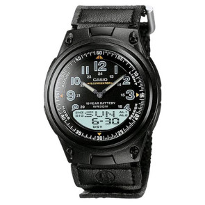 Casio bracelet de montre 10220479 Textile Noir 18mm 