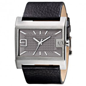 Bracelet de montre Armani Exchange AX1001 Cuir Noir 34mm