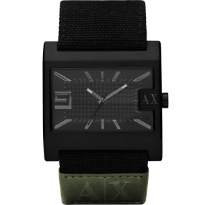 Bracelet de montre Armani Exchange AX1160 Cuir/Textile Noir 34mm