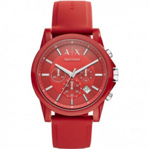 Bracelet de montre Armani Exchange AX1328 Silicone Rouge 22mm