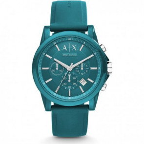 Bracelet de montre Armani Exchange AX1330 Caoutchouc Turquoise 22mm