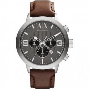 Bracelet de montre Armani Exchange AX1360 Cuir Brun 20mm