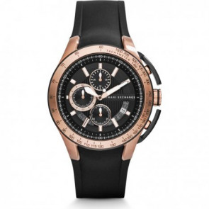 Bracelet de montre Armani Exchange AX1406 Caoutchouc Noir 19mm