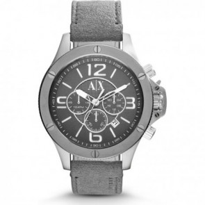 Bracelet de montre Armani Exchange AX1510 Cuir Gris 22mm