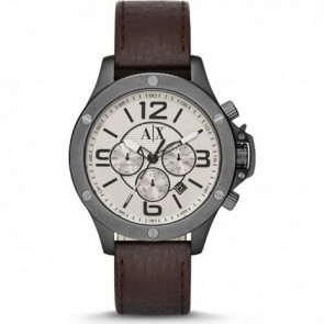 Bracelet de montre Armani Exchange AX1519 Cuir Brun 22mm