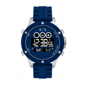 Bracelet de montre Armani Exchange AX1561 Silicone Bleu 22mm