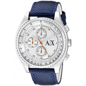 Bracelet de montre Armani Exchange AX1609 Cuir/Textile Bleu 22mm