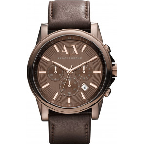 Armani bracelet de montre AX-2090 Cuir Brun 22mm 