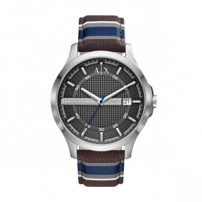 Bracelet de montre Armani Exchange AX2196 Cuir/Textile Brun 22mm