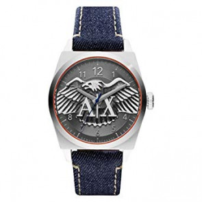 Bracelet de montre Armani Exchange AX2307 Cuir Jeans 22mm