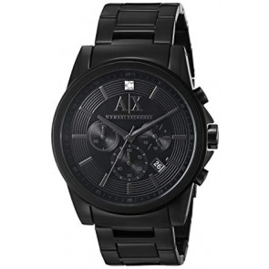 Bracelet de montre Armani Exchange AX2503 Acier inoxydable Noir 22mm