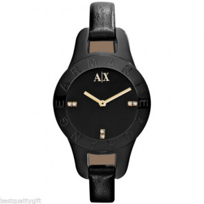 Bracelet de montre Armani Exchange AX4125 Cuir Noir 8mm