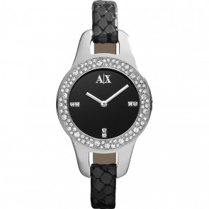 Bracelet de montre Armani Exchange AX4132 Cuir Noir 8mm