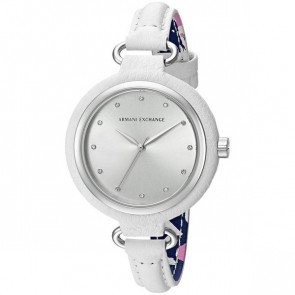 Bracelet de montre Armani Exchange AX4237 Cuir Blanc 12mm