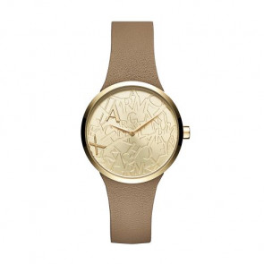Bracelet de montre Armani Exchange AX4506 Cuir Beige 22mm