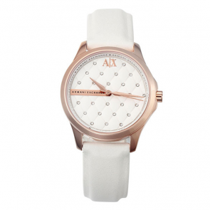 Bracelet de montre Armani Exchange AX5205 Cuir Blanc 18mm