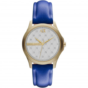 Bracelet de montre Armani Exchange AX5225 Cuir Bleu 18mm