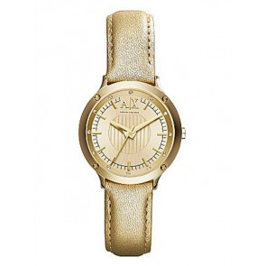 Bracelet de montre Armani Exchange AX5422 Cuir Plaqué or 14mm