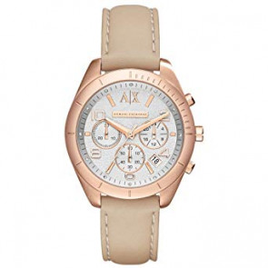 Bracelet de montre Armani Exchange AX5504 Cuir Beige 18mm