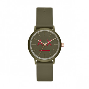 Bracelet de montre Armani Exchange AX5559 Silicone Olive verte 16mm