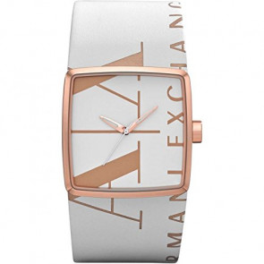 Bracelet de montre Armani Exchange AX6009 Cuir Blanc 36mm