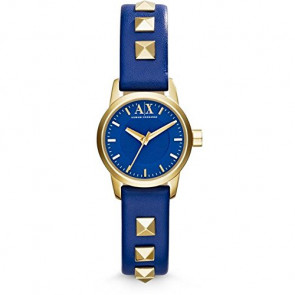 Bracelet de montre Armani Exchange AX6021 Cuir Bleu 12mm