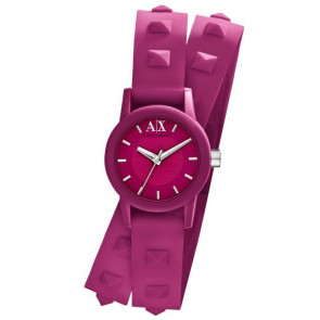 Bracelet de montre Armani Exchange AX6025 Cuir Pourpre 12mm