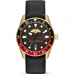 Bracelet de montre Armani Exchange AX7007 Cuir/Textile Noir 22mm